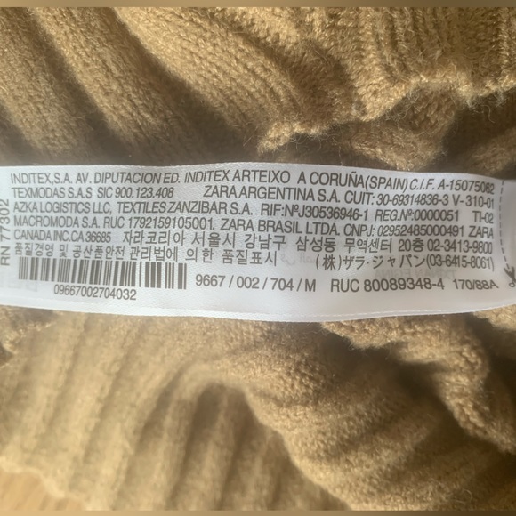 Zara Cable Sweater Shorts Jumpsuit Tan Women’s M NWT - Picture 11 of 12